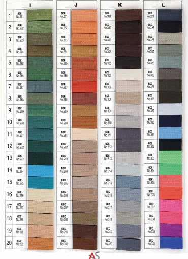 GCC - Renk Kartelasi - IJKL / Color Chart